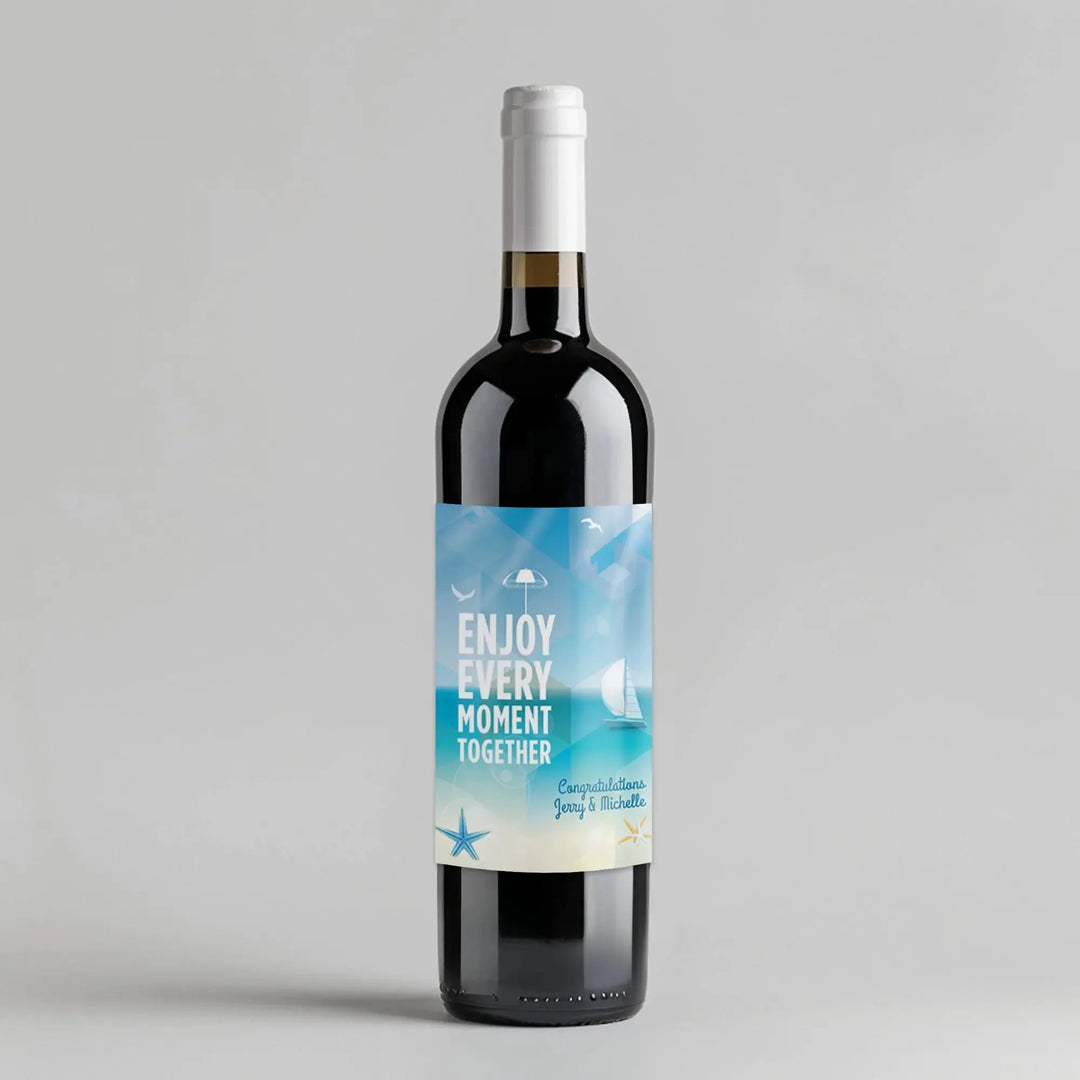 Beach Umbrella Wine Label - iCustomLabel