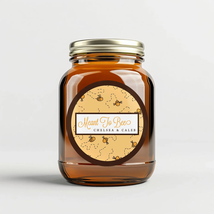 Bee Pattern Honey Canning Labels - iCustomLabel