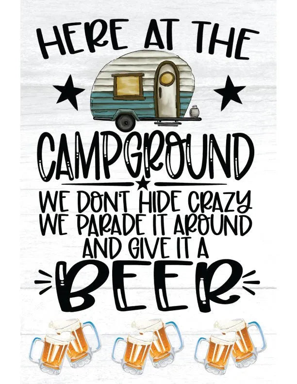 Beer Campground Metal Garden Flag - iCustomLabel
