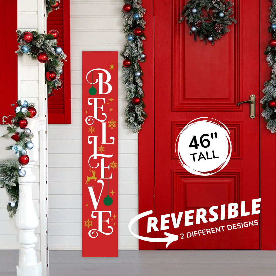 Believe Christmas Porch Sign - iCustomLabel