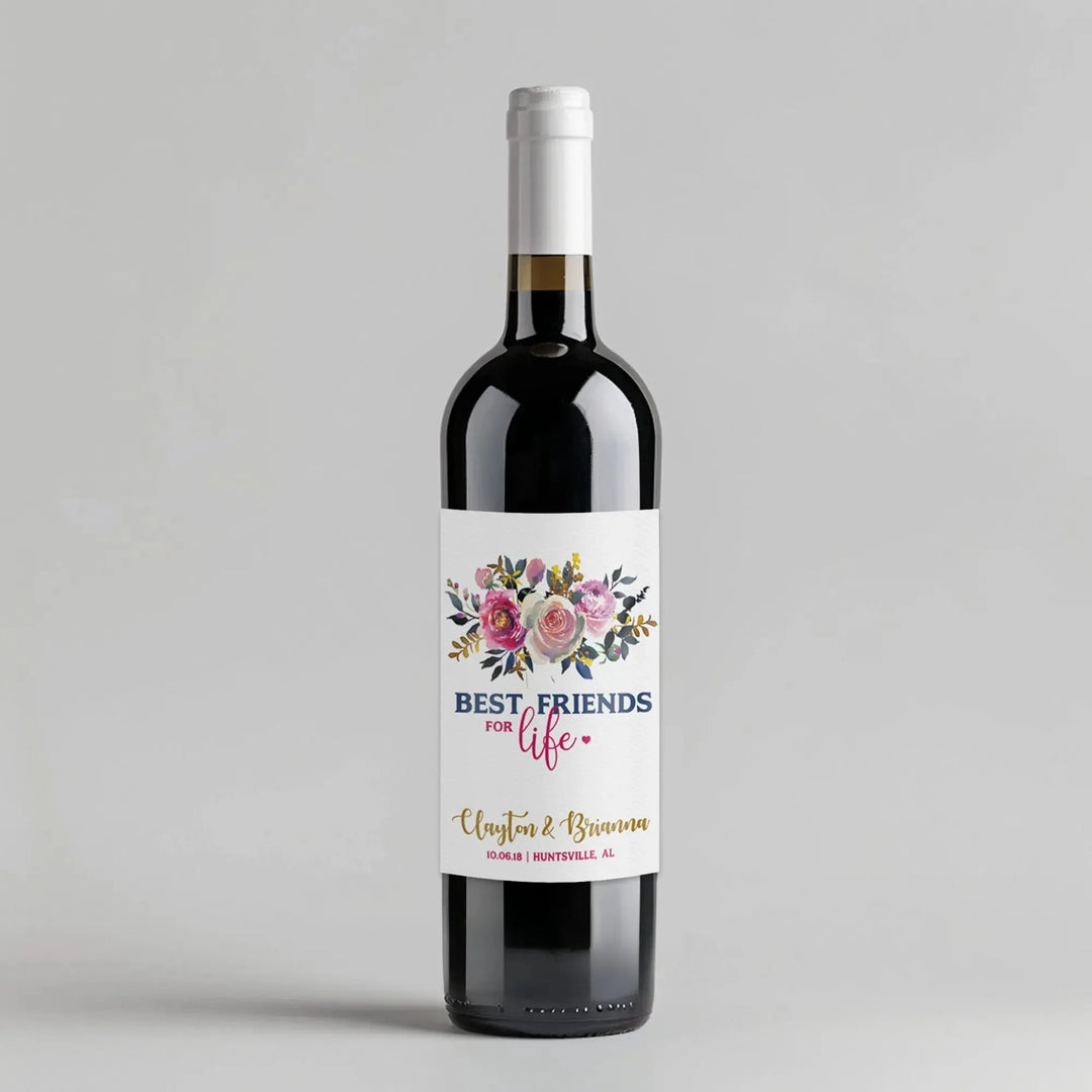 Best Friends Wine Label - iCustomLabel