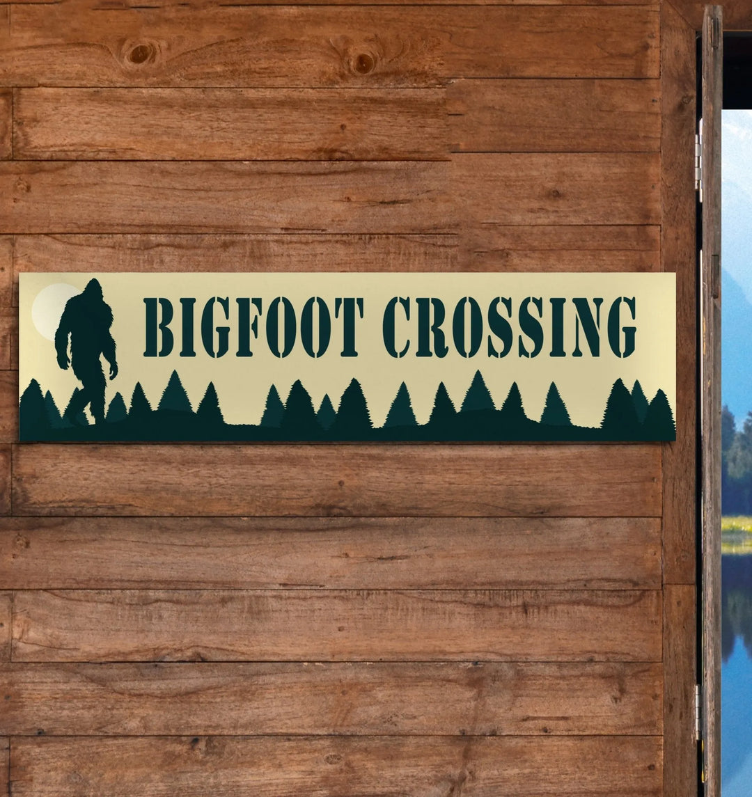 Bigfoot Crossing Metal Sign - iCustomLabel