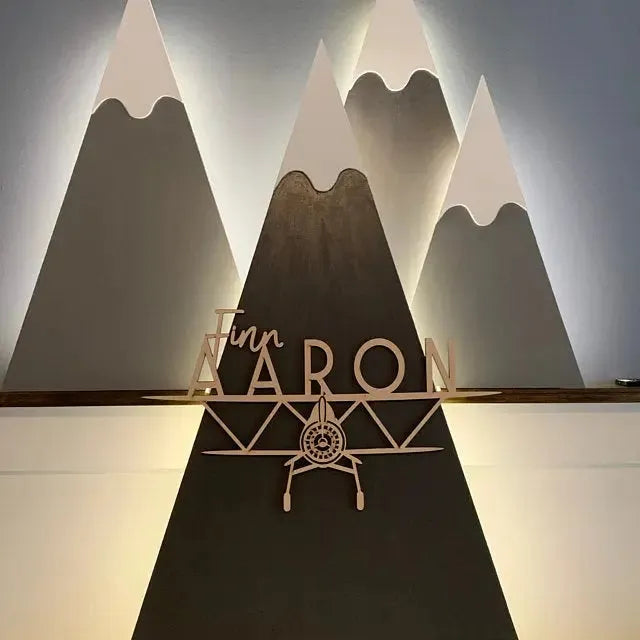 BiPlane Wood Name Sign - iCustomLabel