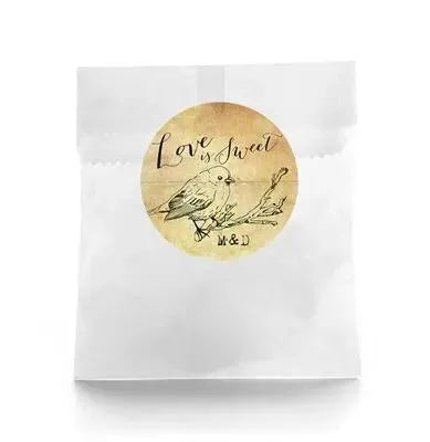 Bird Branch Wedding Favor Labels - iCustomLabel