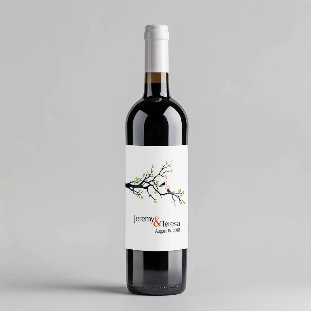 Birds Tree Wine Label - iCustomLabel