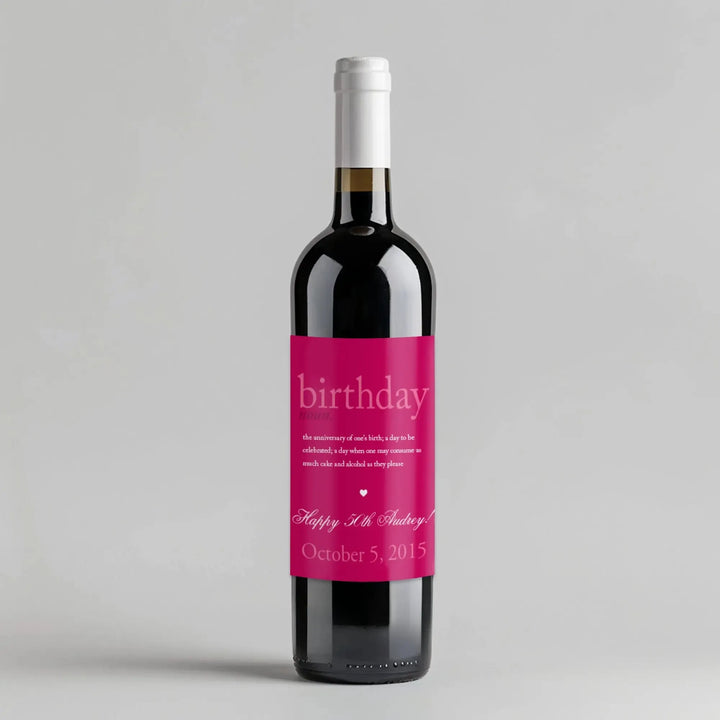 Birthday Definition Wine Label - iCustomLabel