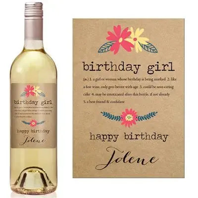 Birthday Dictionary Paper Birthday Wine Label - iCustomLabel