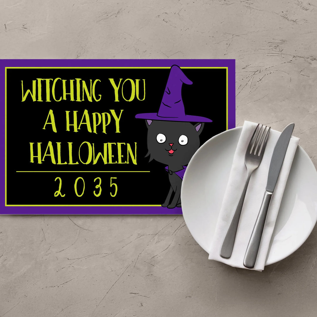 Black Cat Halloween Placemats - iCustomLabel