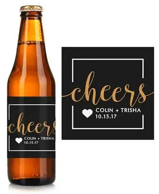 Black Cheers Beer Label - iCustomLabel