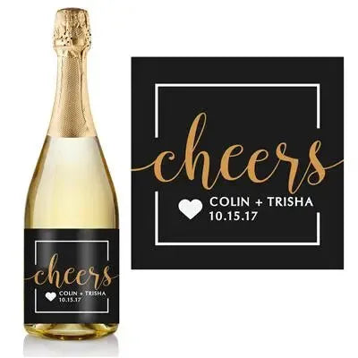 Black Cheers Champagne Label - iCustomLabel