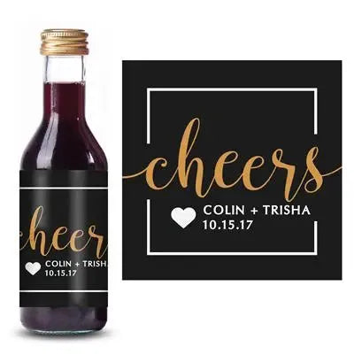 Black Cheers Mini Wine Label - iCustomLabel