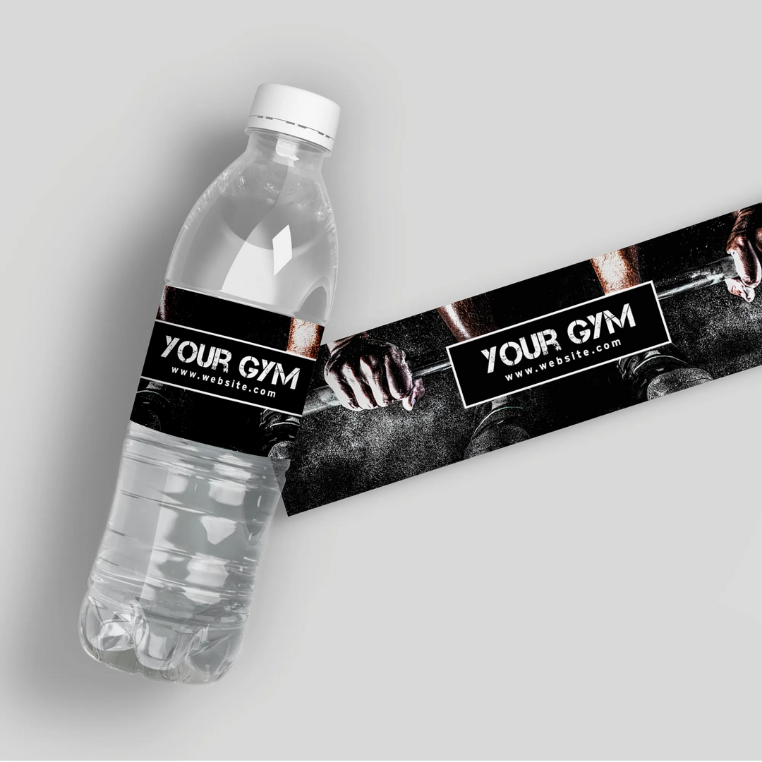 Black Fitness Water Bottle Labels - iCustomLabel