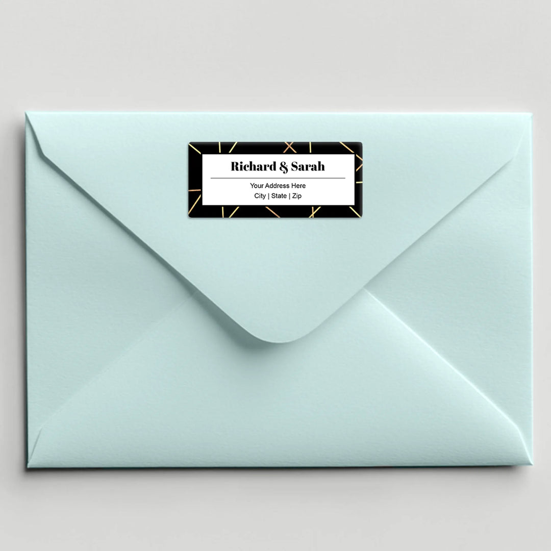 Black Gold Address Label - iCustomLabel