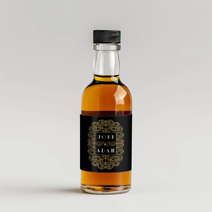 Black Gold Mini Liquor Label - iCustomLabel