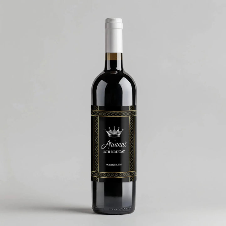 Black Gold Princess Wine Label - iCustomLabel