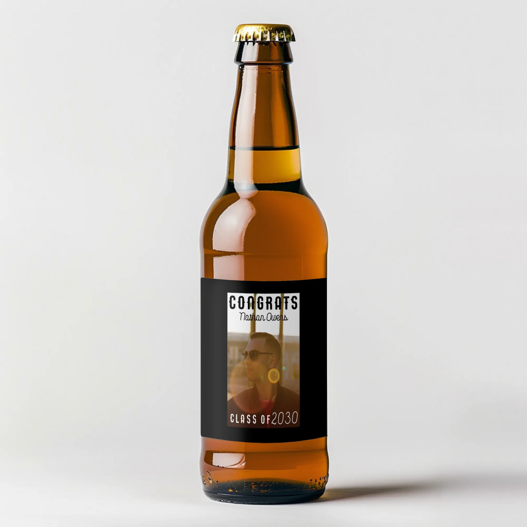 Black Graduation Beer Label - iCustomLabel