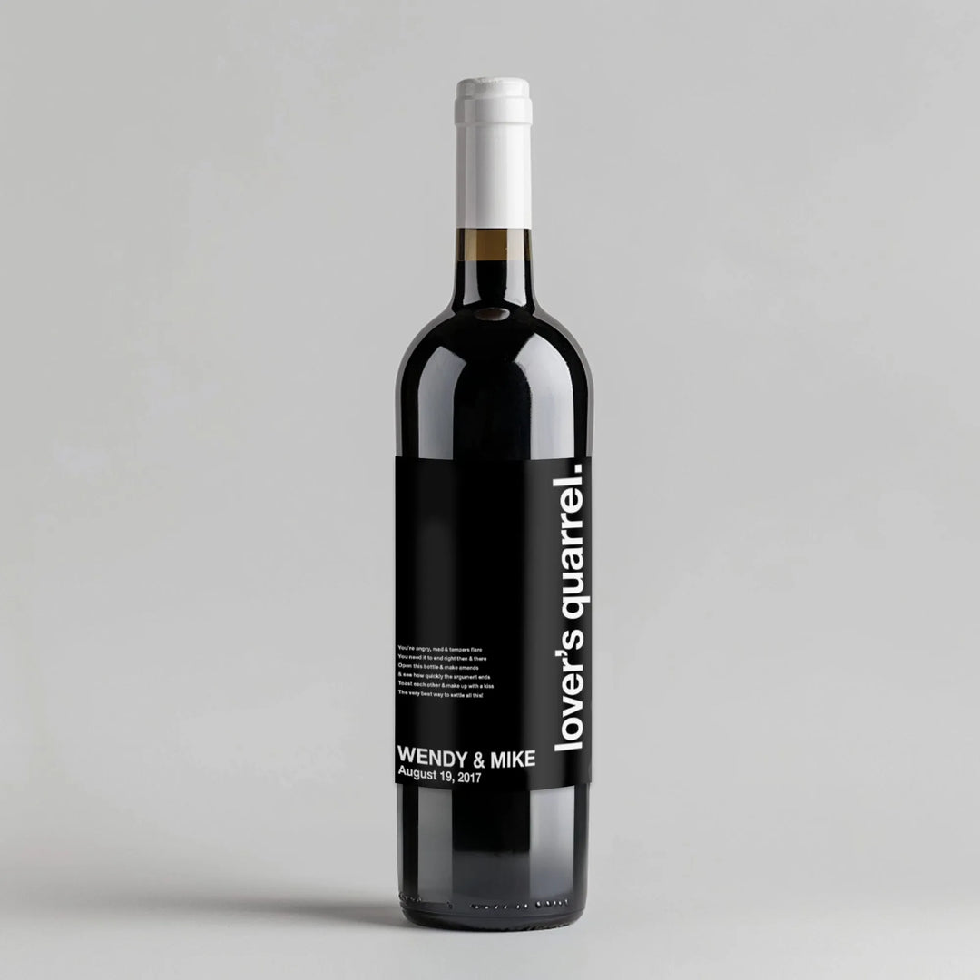 Black Lover's Quarrel Milestone Wine Label - iCustomLabel