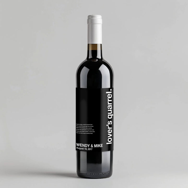 Black Lover's Quarrel Milestone Wine Label - iCustomLabel