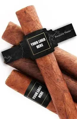 Black Marble Business Cigar Bands - iCustomLabel