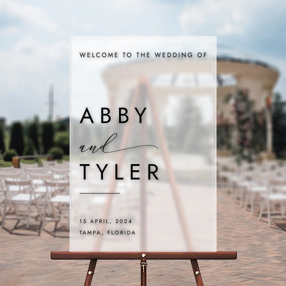 Black Minimalist Wedding Welcome Sign - iCustomLabel