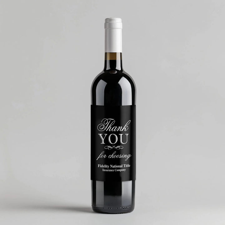 Black Scroll Title Wine Label - iCustomLabel