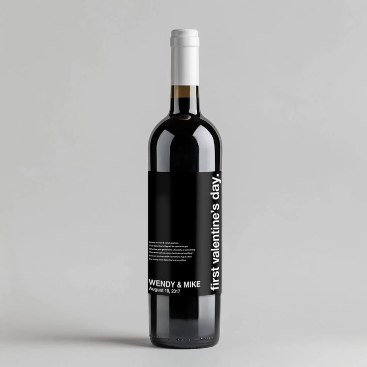Black Valentines Milestone Wine Label - iCustomLabel
