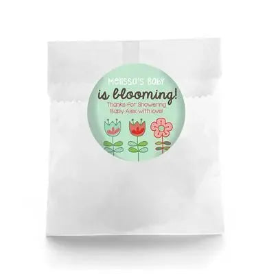 Blooming Baby Shower Favor Labels - iCustomLabel