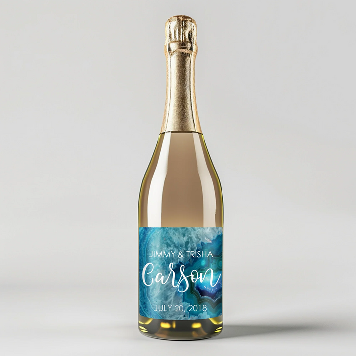Blue Agate Champagne Label