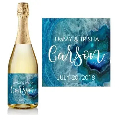 Blue Agate Champagne Label - iCustomLabel