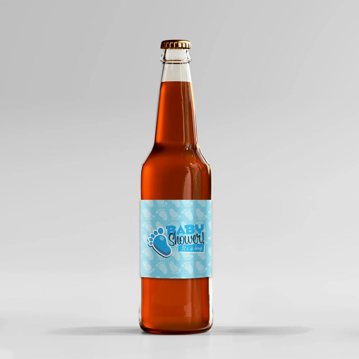 Blue Baby Feet Soda Label - iCustomLabel