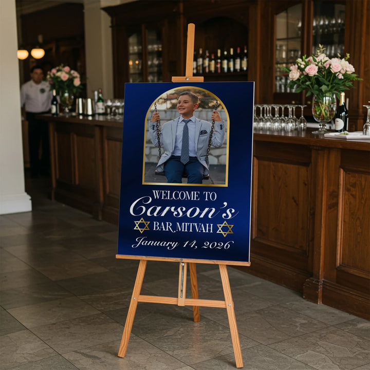 Blue Bar Mitzvah Sign
