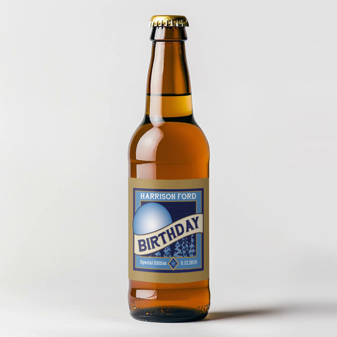 Blue Moon Birthday Beer Label - iCustomLabel