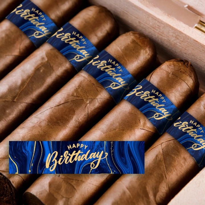 Blue Swirl Straight Cigar Bands - iCustomLabel