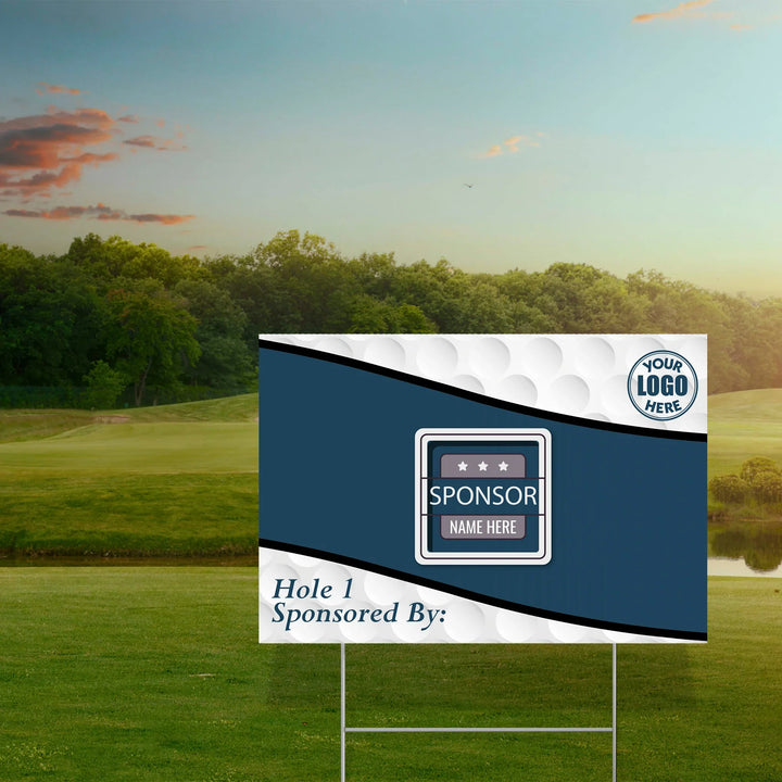 Blue Wave Golf Hole Sponsor Yard Sign
