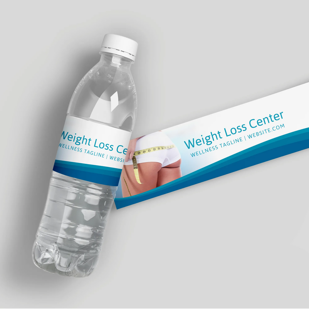 Blue Weight Loss Water Bottle Labels - iCustomLabel