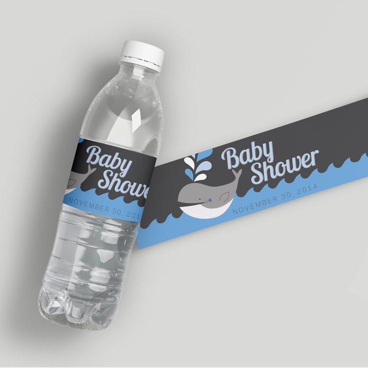 Blue Whale Water Bottle Labels