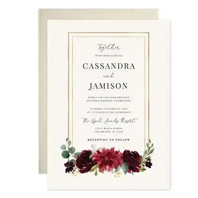 Boho Floral Wedding Invitations - iCustomLabel