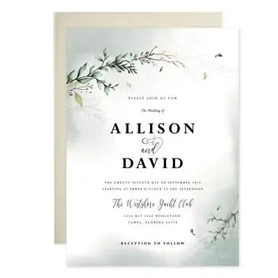 Boho Greenery Wedding Invitations - iCustomLabel