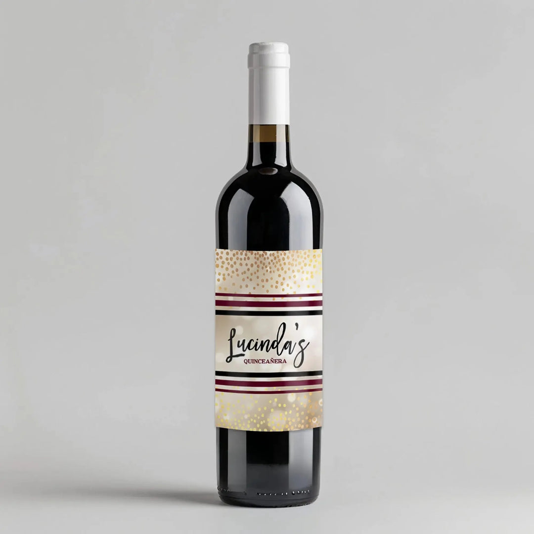 Bokeh Cream and White Wine Label - iCustomLabel