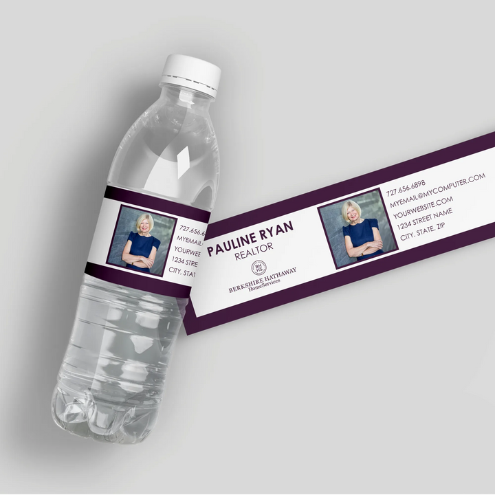 Border Berkshire Hathaway Water Bottle Labels - iCustomLabel