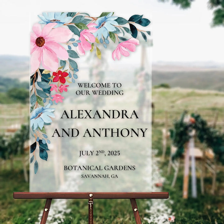 Botanical Wedding Welcome Sign - iCustomLabel