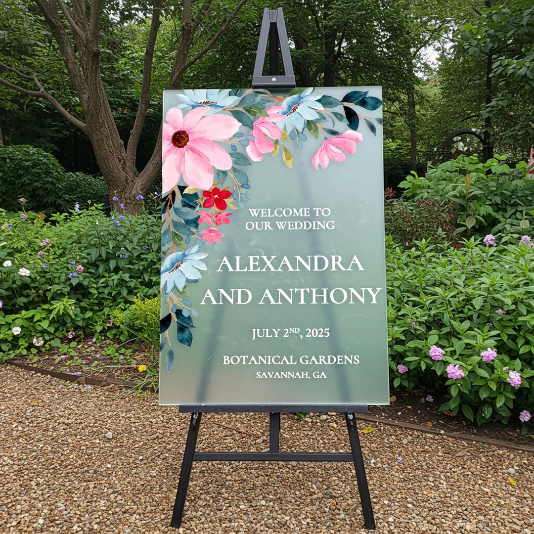 Botanical Wedding Welcome Sign - iCustomLabel