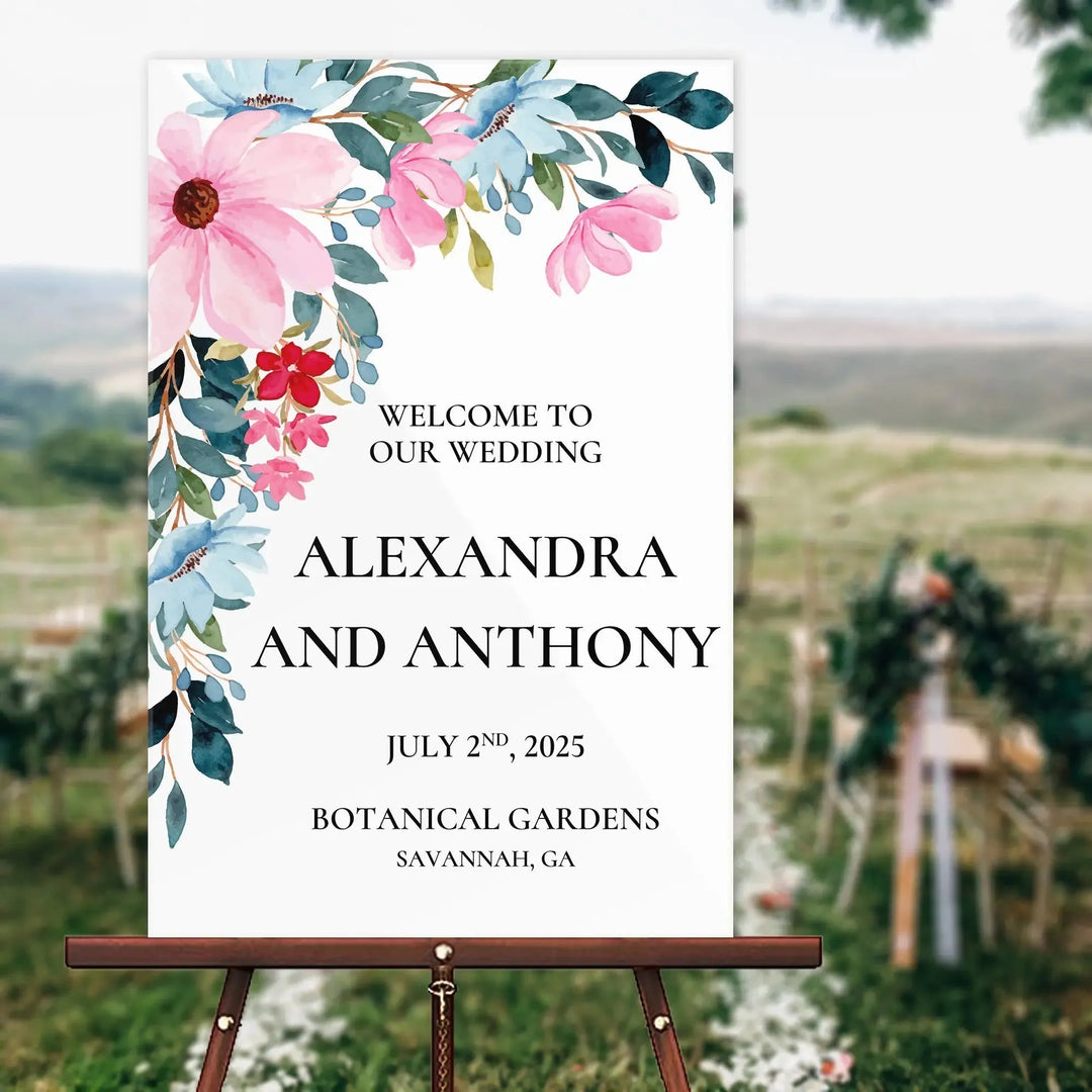 Botanical Wedding Welcome Sign - iCustomLabel