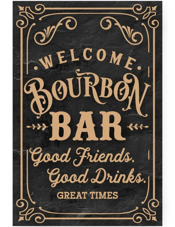 Bourbon Bar Metal Sign - iCustomLabel