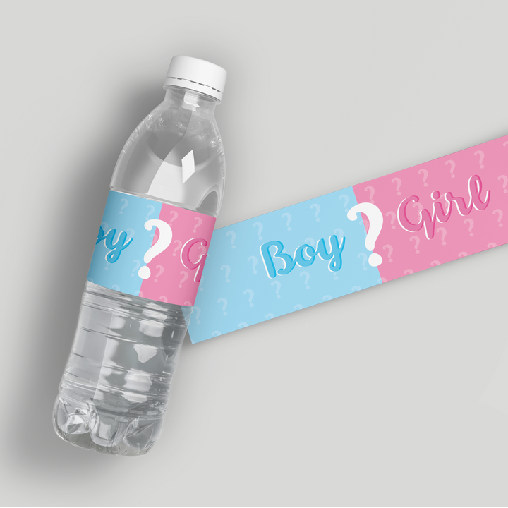 Boy Or Girl Question Gender Reveal Water Bottle Labels