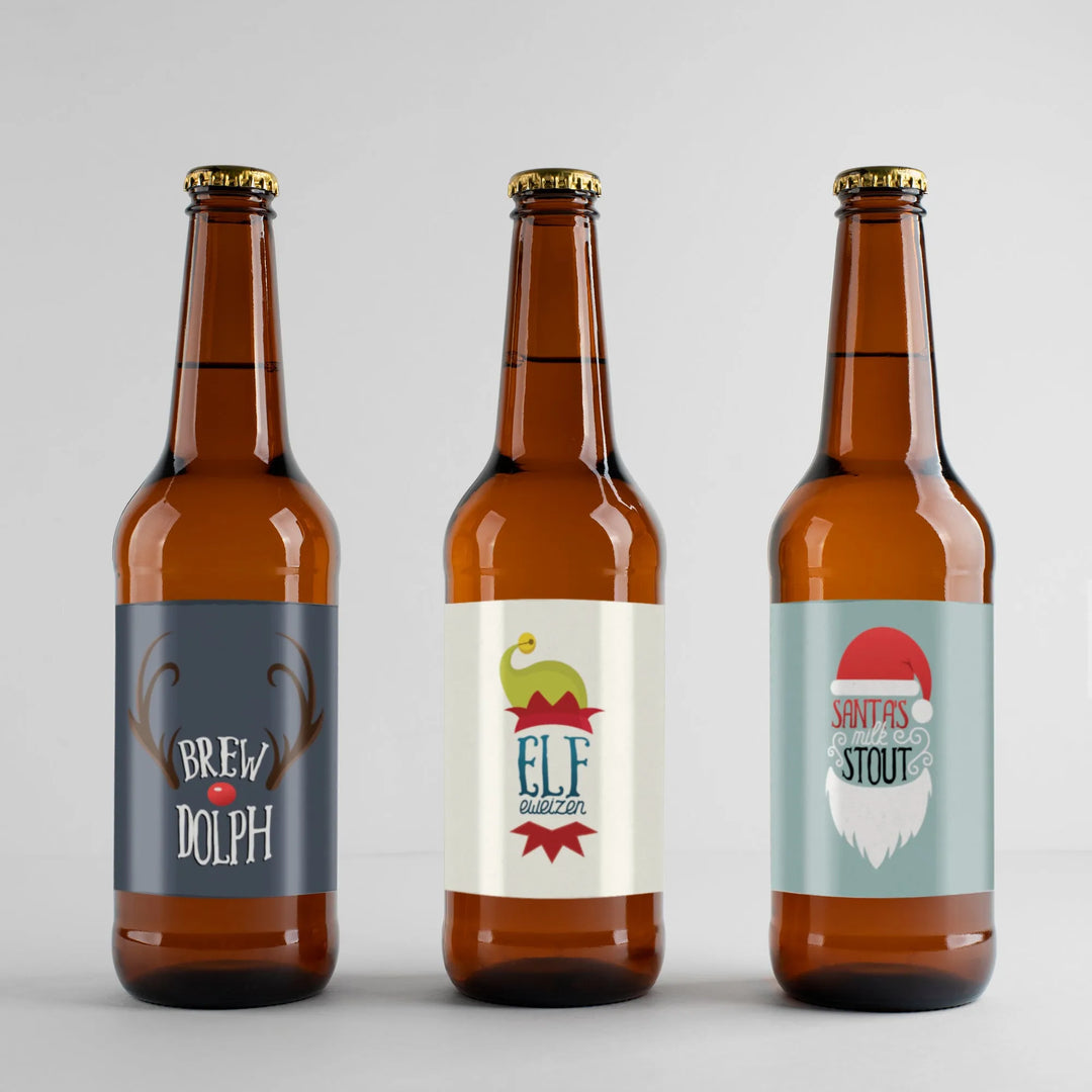 Brew Named Christmas Beer Label Set - iCustomLabel