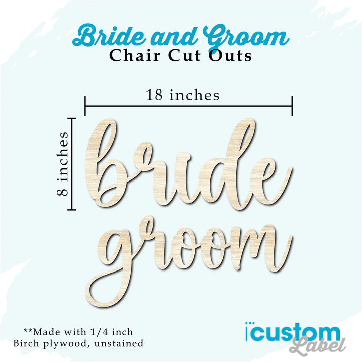 Bride and Groom Chair Signs - iCustomLabel