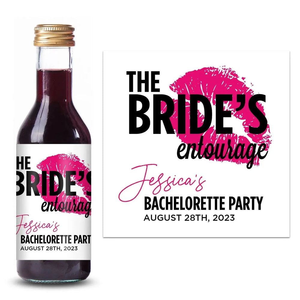 Bride's Entourage Bachelorette Mini Wine Label - iCustomLabel