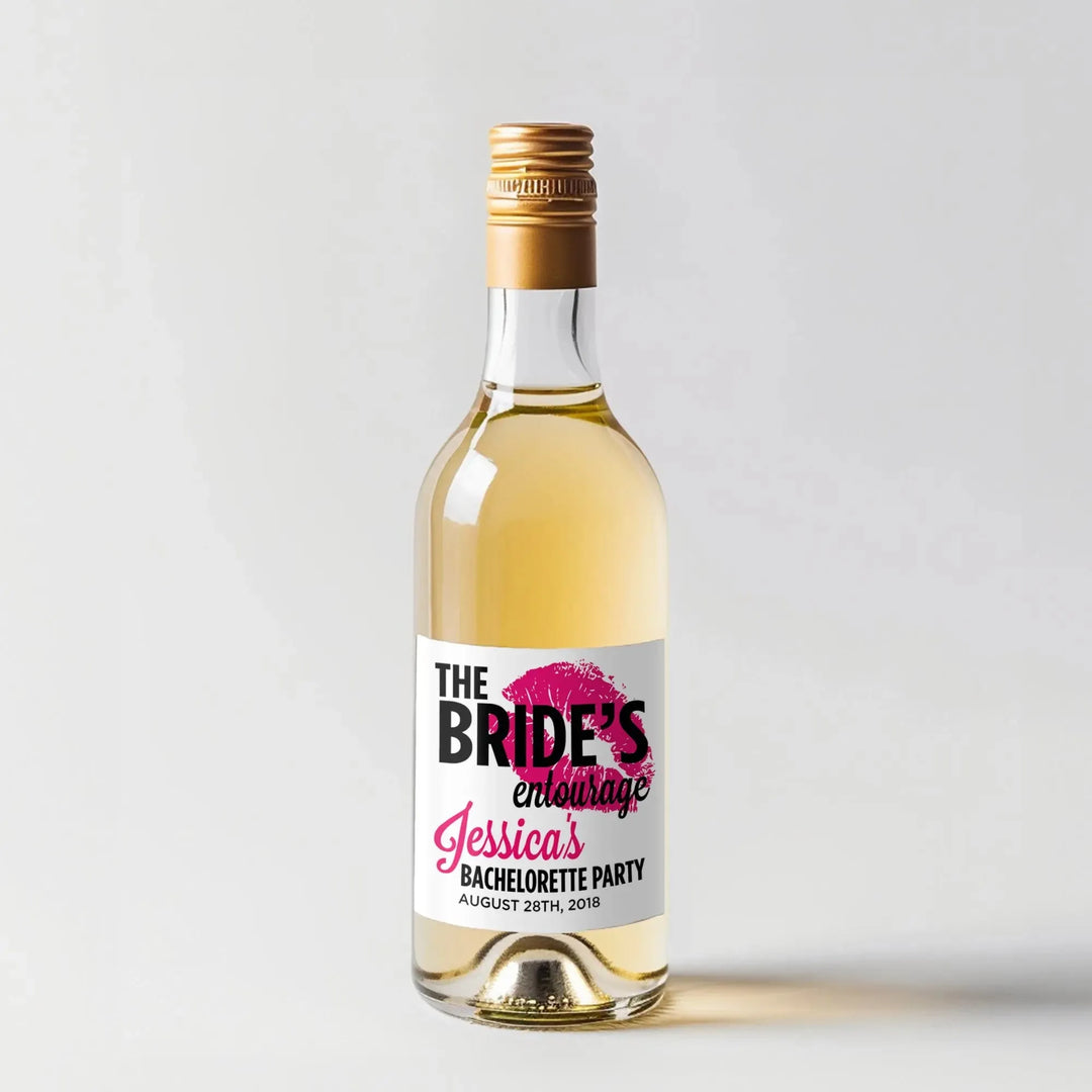 Bride's Entourage Bachelorette Mini Wine Label - iCustomLabel