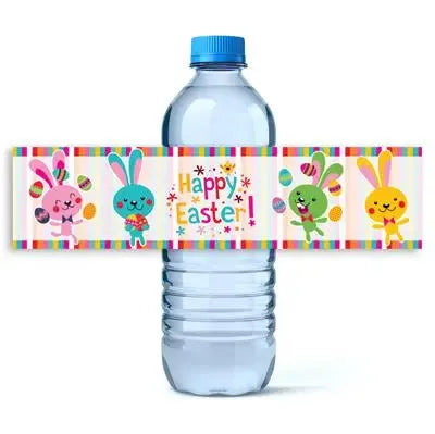 Bright Bunnies Water Bottle Labels - iCustomLabel